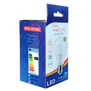 لامپ LEDحبابی 9 وات پارس اروند پایه E27
